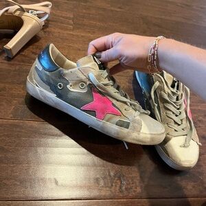 Pink and Camo low top GOLDEN GOOSE superstars